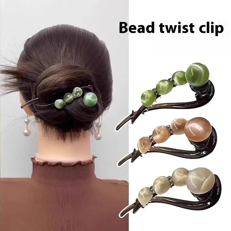 Clip per capelli con nappa a coda di pesce grande, forcina orizzontale, fissatore a clip con una sola parola, strumento per lo styling dei capelli sul retro della testa - immagine 4