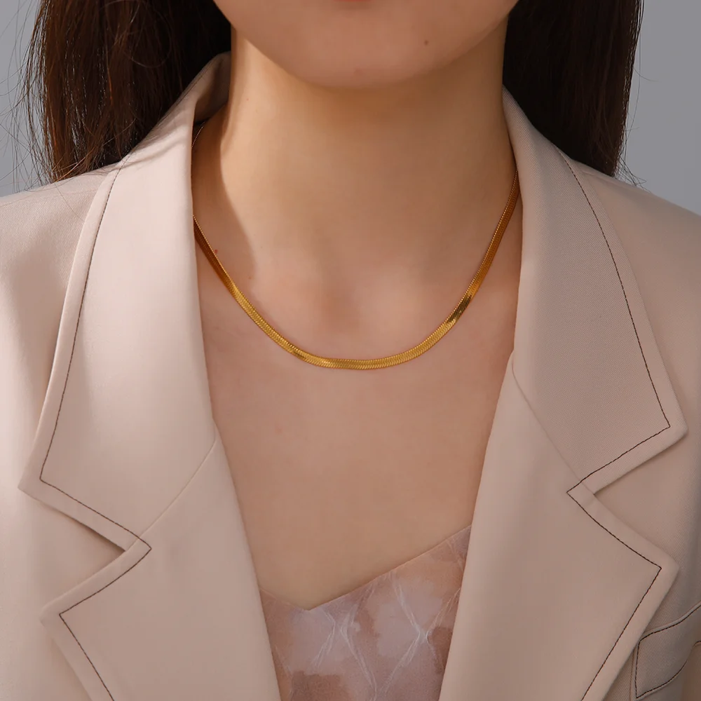 Snake Chain Necklace For Woman Man - ネックレス
