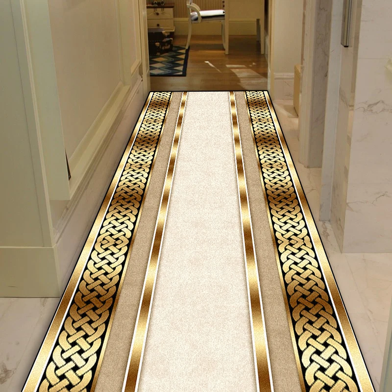 European Style Luxury Long Runner Carpets Hotel Hall Entryway Non-slip Rug Home Stair Corridor Rugs Outdoor Actives Custom Mats 4