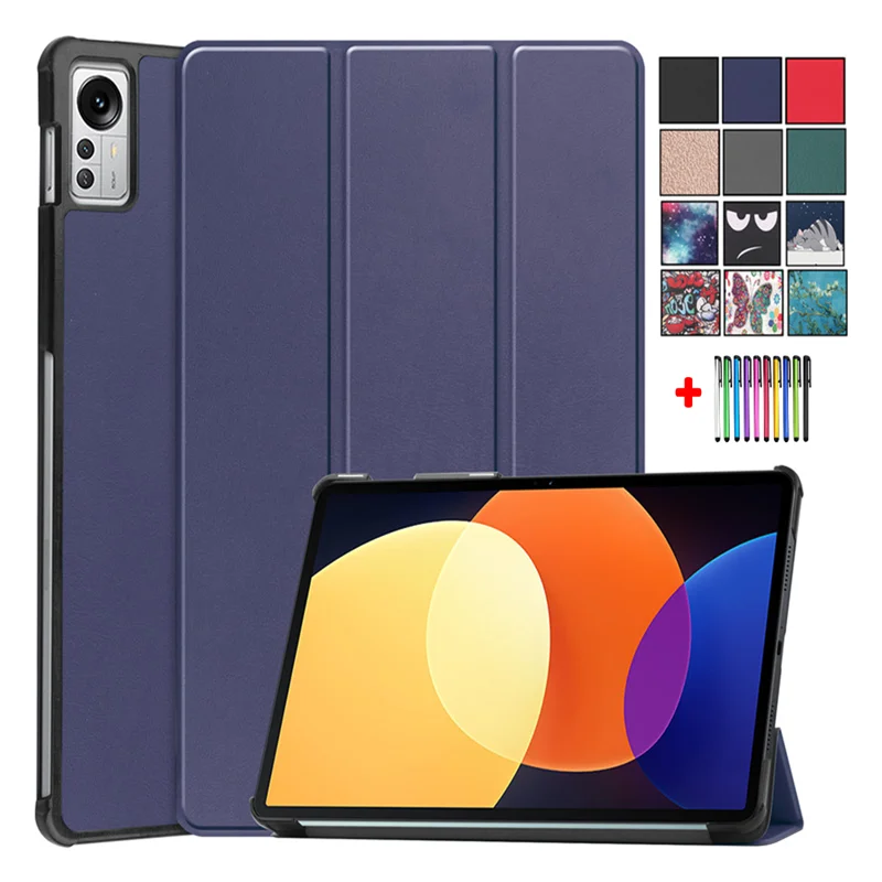 Pour Xiaomi Pad 5 Pro 12 4 pouces étui en cuir PU dur PC étui pour tablette pour Funda Xiaomi Mi Pad 5 Pro 12.4 Smart Cover 2022 + cadeau_voghion.com