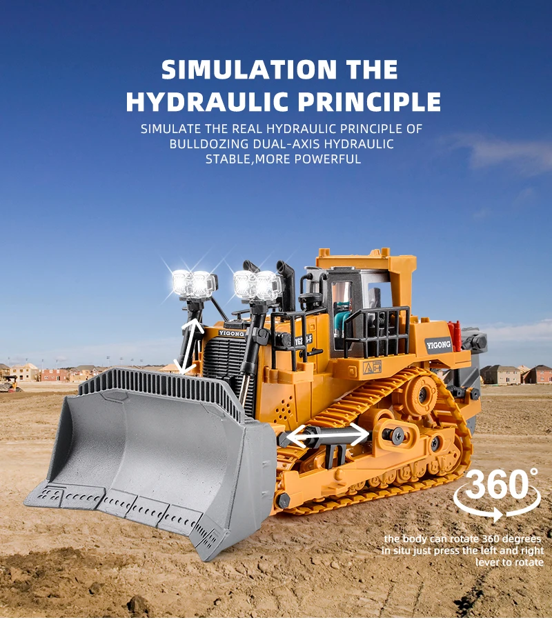 Sd982996e56fa41abb1732063ff5c95f8O Kontrola pilot samochodowy Rc koparka ciągnik gąsienicowy wywrotka spychacz urządzenie inżynieryjne elektryczna zabawka dla dzieci prezent dla dzieci