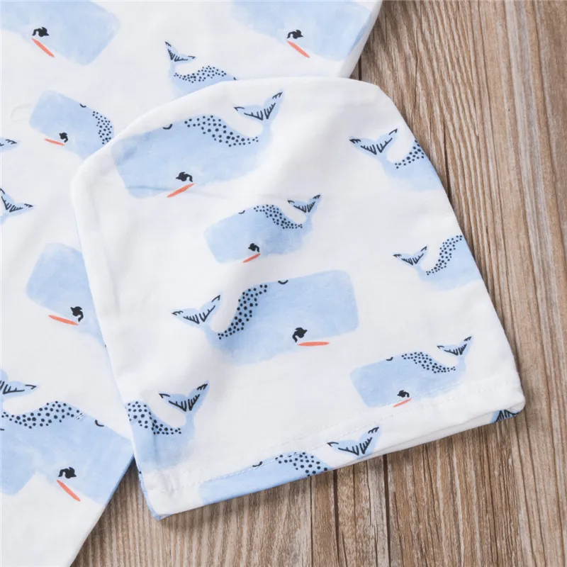 Newborn Baby Cotton Swaddle Blanket Cartoon Whale Shark Seal Print Cute Baby Boys And Girls Summer Sleeping Bag + Hat