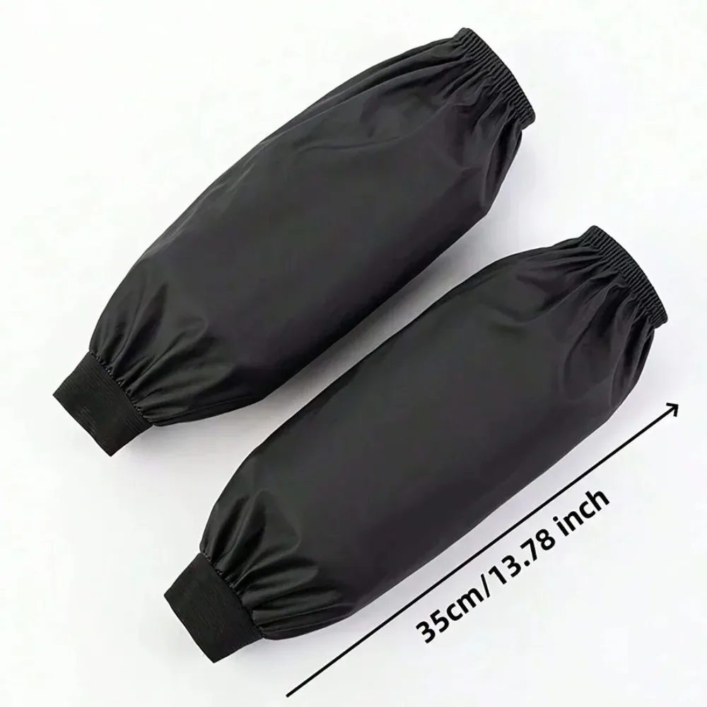 Heavy-Duty Faux Leather Arm Sleeves Waterproof Oil-Resistant for Kitchen Occupational Work Industrial Use
