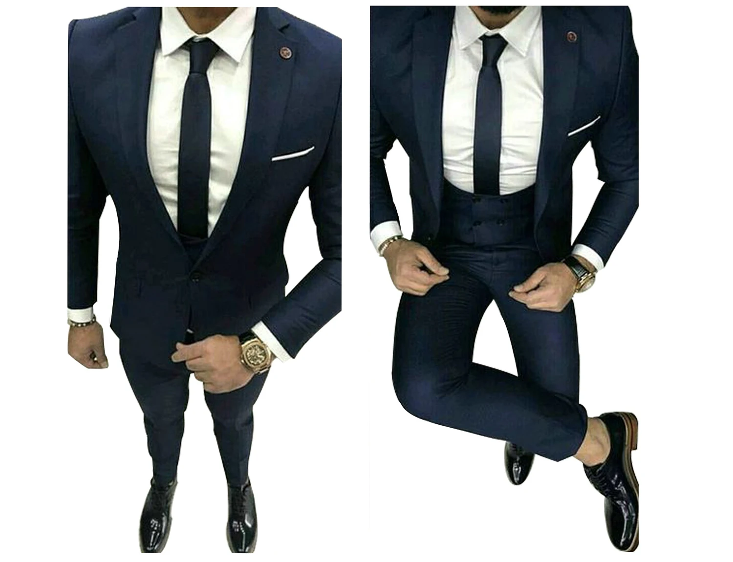 

Men's 3 Pieces Suit Wedding Jacket Waistcoat Trouser Suit Set