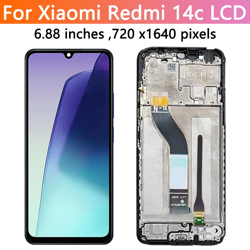 Écran LCD + Vitre Tactile Complet Pour Xiaomi Redmi 14C - Noir - Kit Avec Outils - Neuf - Fabriqué En France
