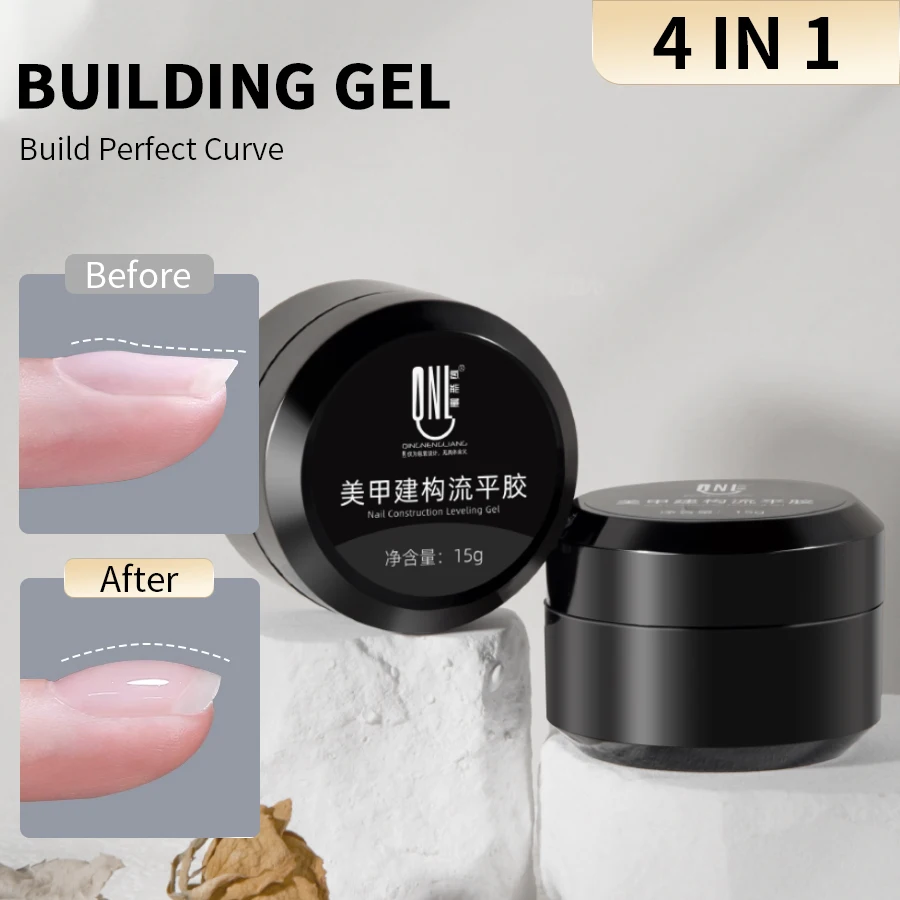 RSNAIL 15g Nail Builder Leveling Gel Multi-Functional Gel Nail Polish Soak Off UV/LED Clear Adhesive for Building Nails