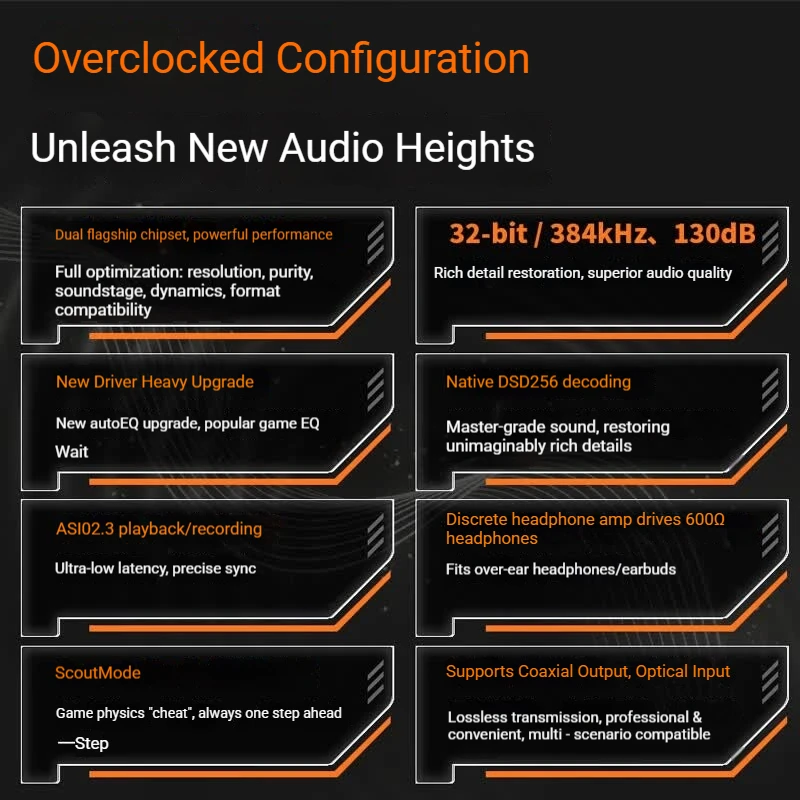 Creative Sound Blaster AE-X 내장 사운드 카드, 게임 전용, 오디오 디코딩 증폭기, 32비트/384kHz, 130dB, DSD256