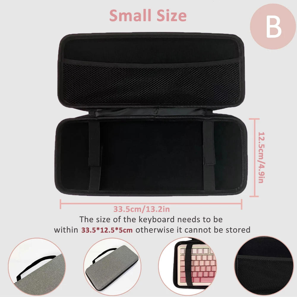 Deluxe Dustproof Hard Case for Mechanical Keyboards – Grey/Black Protective Storage Bag