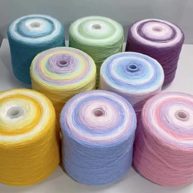 1000g 그라데이션 컬러 울사 수제 DIY 뜨개질 스웨터 스카프 숄 모자 보조 재료 뜨개질 울사