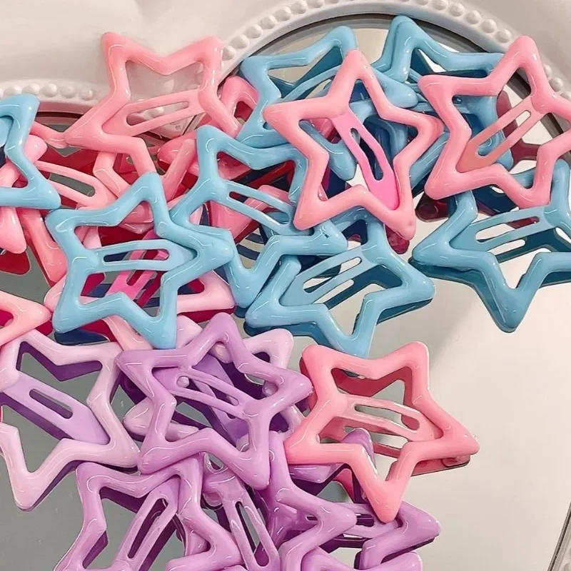 Y2K Pentagram Hair Clips Girls Lightweight Star Hairpin Women Bobby Pin Take Pictures Sweet Headwear Sturdy Hair Accessories