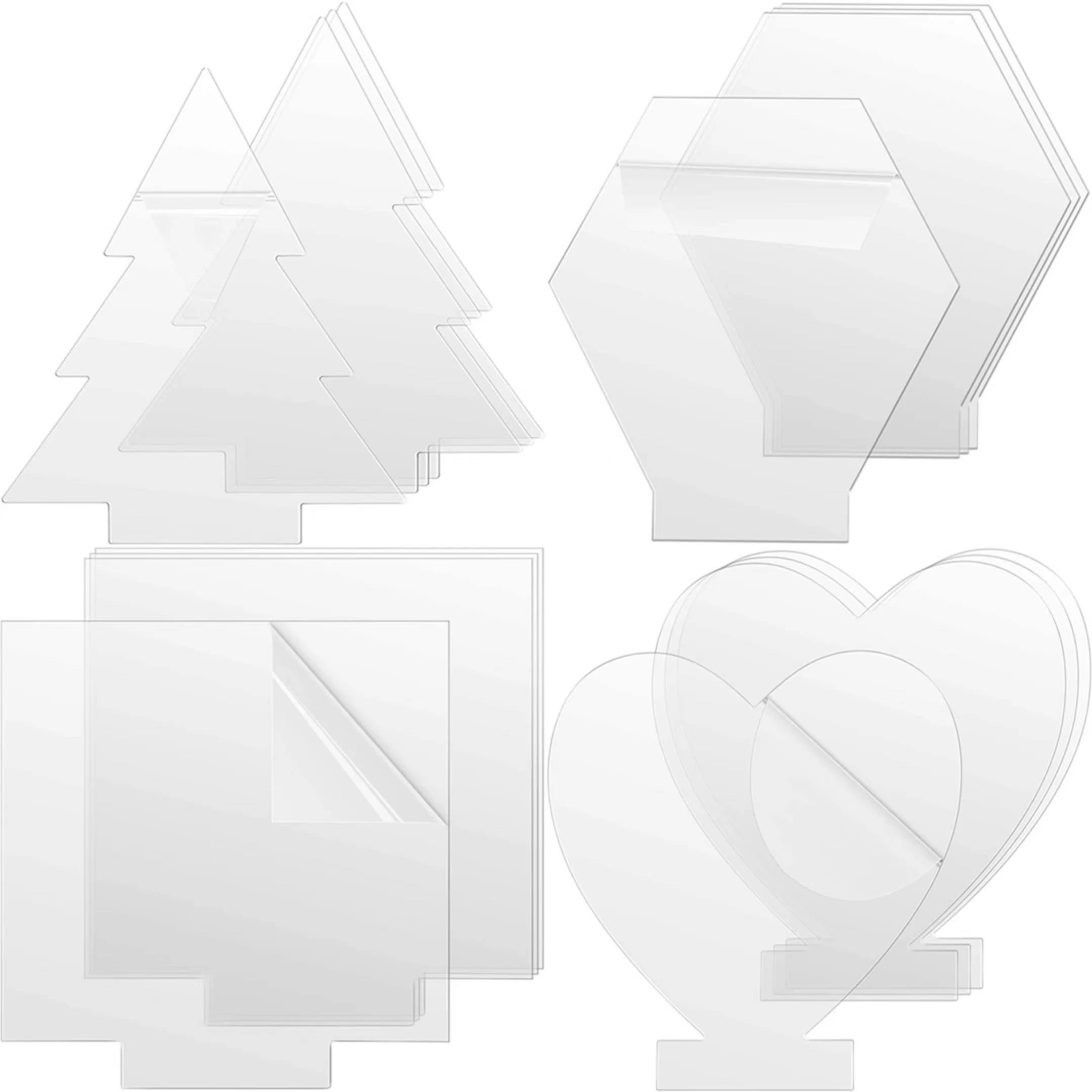 

10pcs Clear Acrylic LED Desktop Night Light Panel for DIY Project,Holiday Handmade Decoration,Graffiti, Crafts Production,2mm