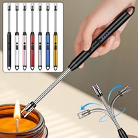 USB Windproof BBQ Lighter 360° Electric Arc Flameless Plasma Ignition Long Kitchen Lighters Gas Lighter for Candle Gas Stove 1