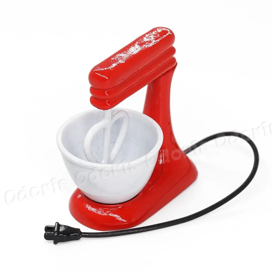 Odoria112MiniatureOldFashionedRedStandMixerwithBowlMetal
