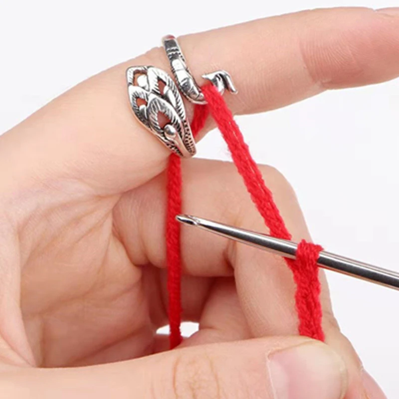 1PC DIY Multi Style Ring Knitting Loop Crochet Tool Sewing Accessories  Finger Wear Thimble Yarn Guides Adjustable Open Fingering - AliExpress