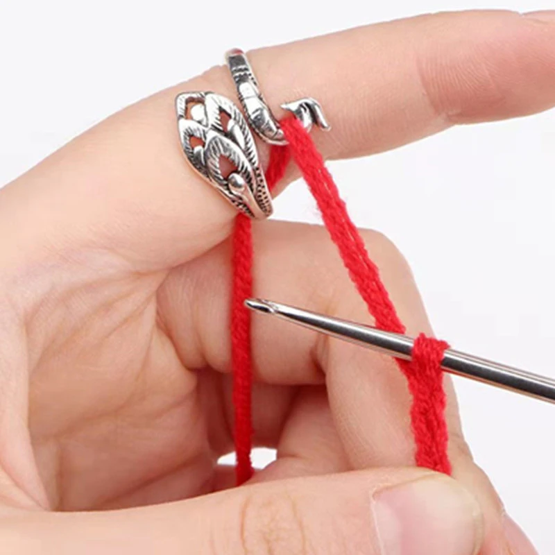 Adjustable Knitting Loop Crochet Loop Knitting Ring for Women Ring