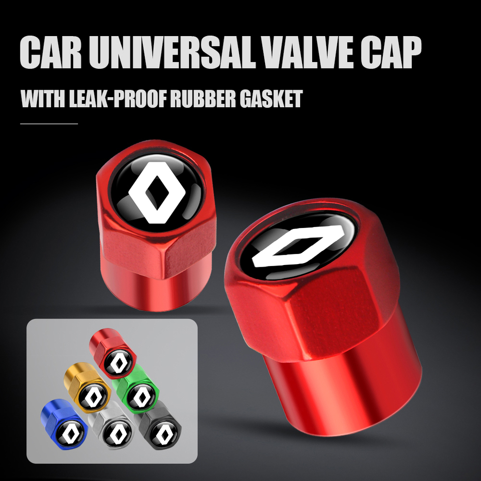 4Pcs Car Tire Valve Stems Cap Tire Stem Air Valve Caps Cover For Renault DACIA Fluence Loguna Duster Twingo Clio Master Koleos