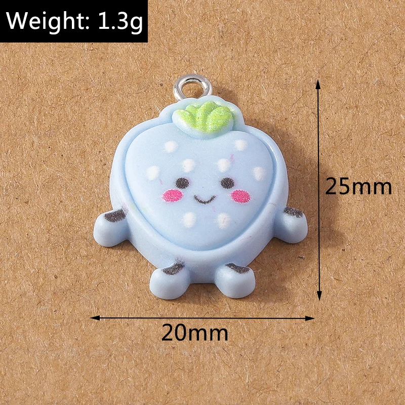 10 Stück mischen Harz Blume Frucht Tier Herz Charme für Schmuck machen Anhänger DIY Ohrring Halskette Armband Zubehör – Detail 5