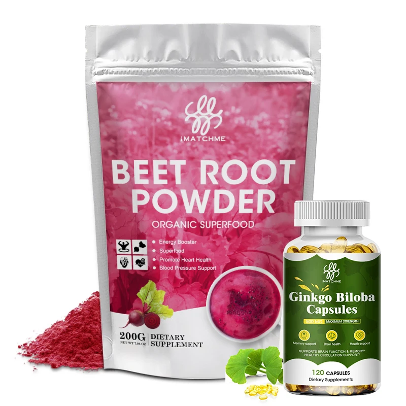 Organic Pure Beetroot Powder & Ginkgo Biloba Supplement