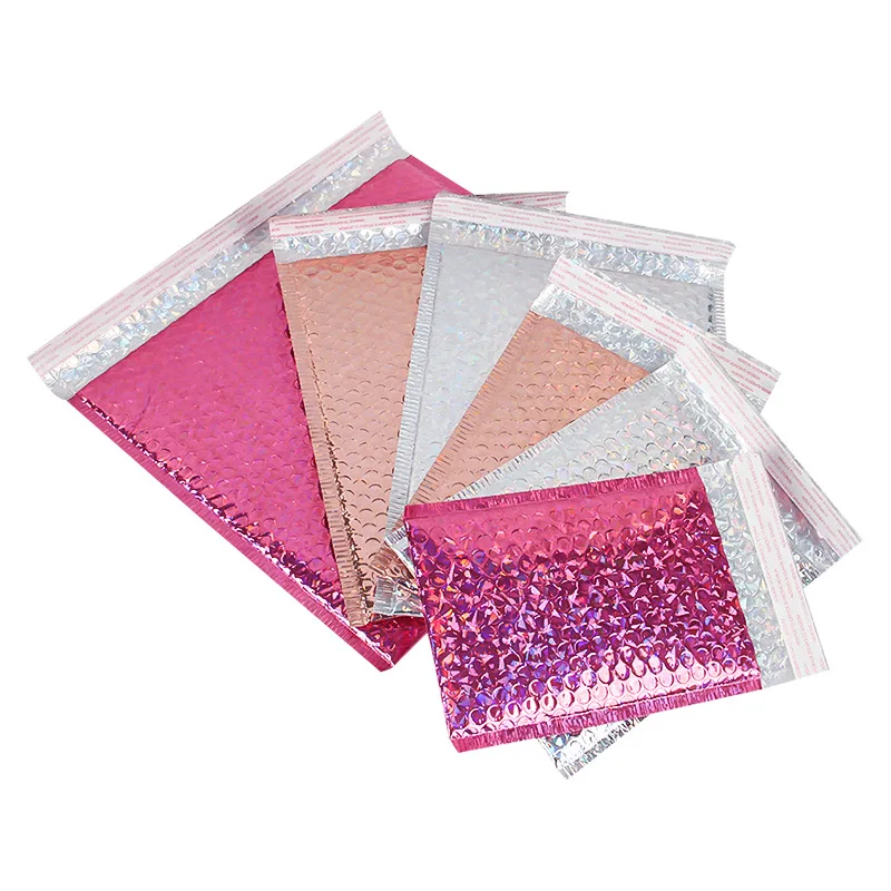 50pcs-holographic-bubble-mailing-bag-envelope-waterproof-courier-bag-padded-bubble-envelopes-pack-bag-for