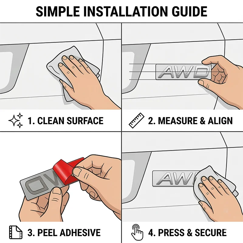 3D 메탈 T5 T6 AWD 자동차 트렁크 엠블럼 배지 레터 로고 데칼 볼보 XC60 XC90 S60 S90 블랙 크롬 액세서리 교체품