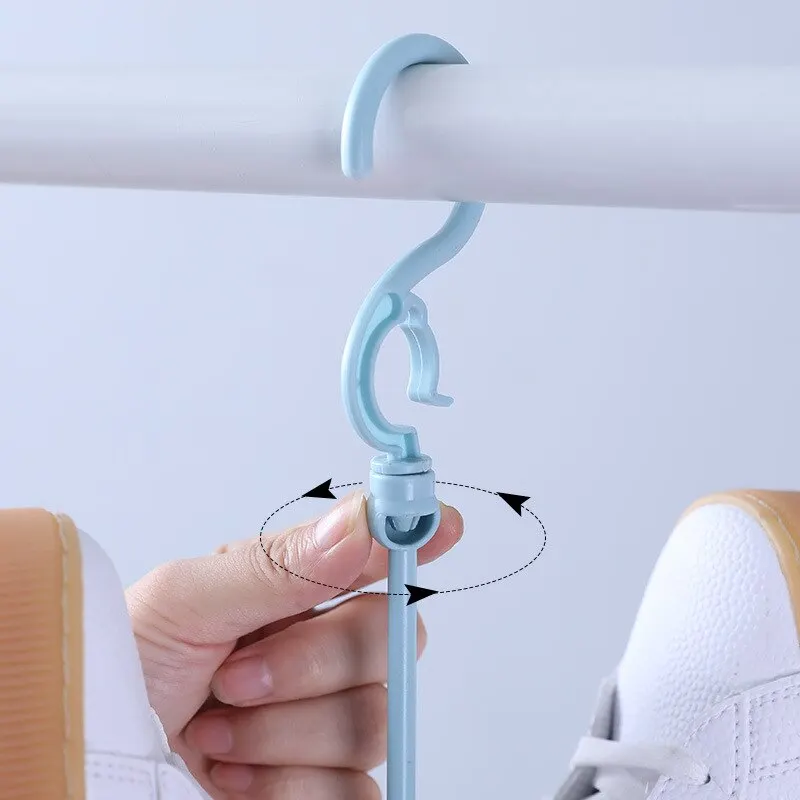 Mini T Windproof Double Hook Multifunction Plastic 1Pc For Balcony Hanger Shoe Rack Hanging