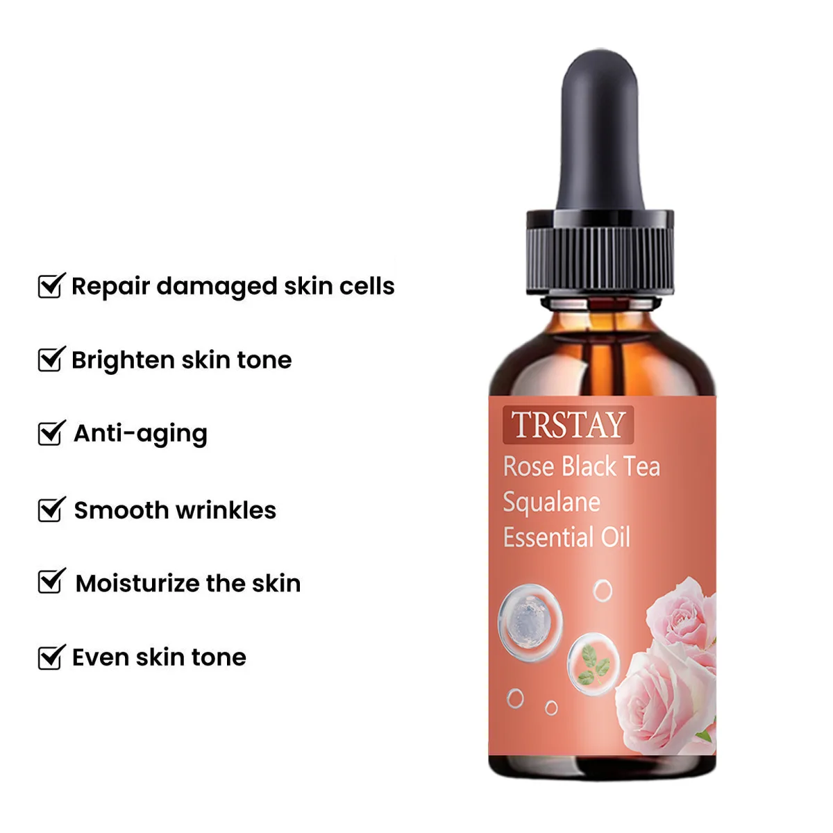 Rose Red Tea Squalene Essential Oil, reduces fine lines, tightens skin, and improves damaged skin 2