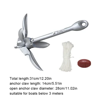0.7KG 1.5KG Stainless Steel Folding Watercraft Anchor Kayak Marine Canoe Boat Grapnel Raft Fishing Boat Anchor Boat Accessories 6