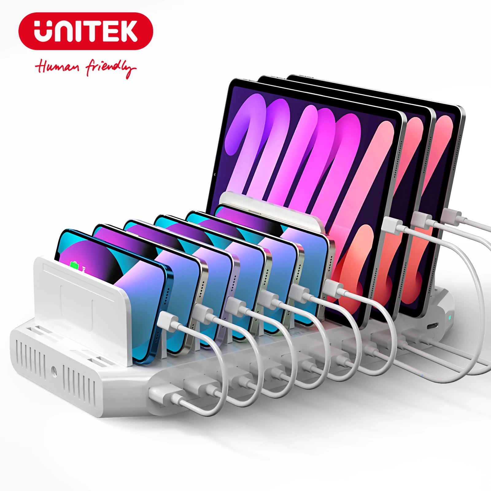 

Unitek 120W Charging Station with USB C PD 30W QC 3.0 Quick Charger for Apple Watch iPhone iPad Android Smartphones Fast Charge