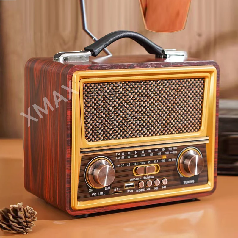 Luxury Design Wireless Bluetooth Speaker Vintage FM Radio Receiver