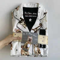 Cotton Pajamas Suit Spring Autumn Home Clothes Lady Cute Cartoon Print Nightwear Luxury Shirt Pants Girlfriend Gift Loungewear - Image 6