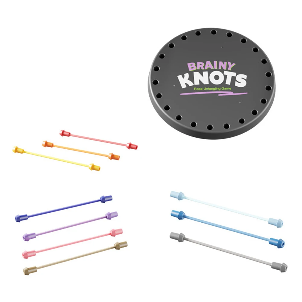 Knots Rope Untangling Game Interactive Twisted Rope Sorting Board Game 3 Level String Solution Lacing Toys for Parents Children