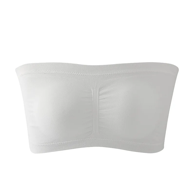 Women's Bra Plus Size Strapless Bra Thin Removable Chest Cushion Top Stretchy Seamless Invisible S-6XL women bra set