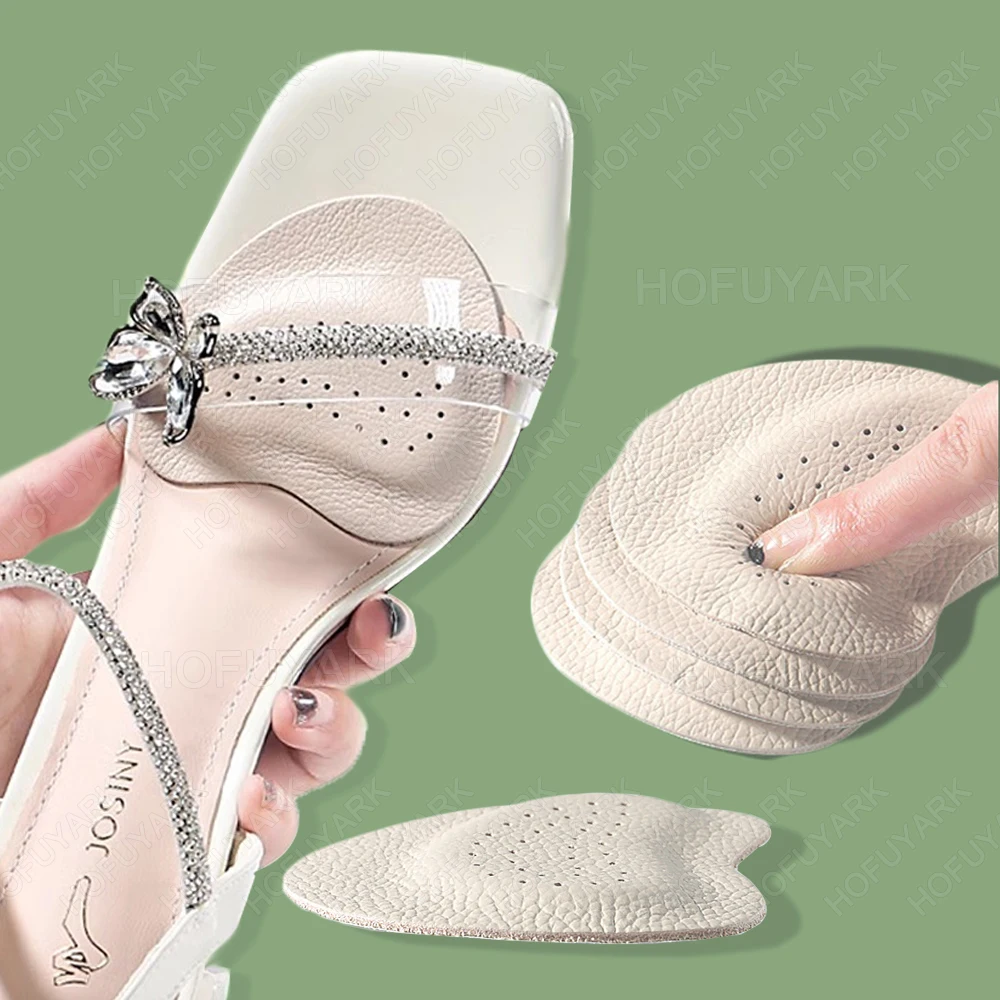 4Pcs Leather Forefoot Pads for Women High Heels Anti-slip Foot Care Shoe Pads Stickers Pain Relief Insert Insoles Toe Cushions