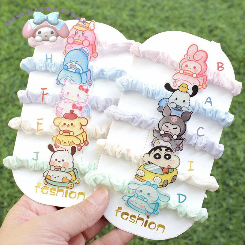 

Sanrio Hellokitty понравился пурин Kuromi Mymelody, Мультяшные украшения, красивые украшения для волос для студентов, резинки для волос