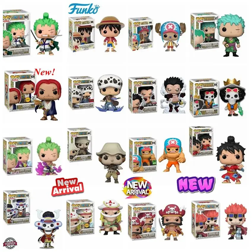 Funko Pop One Piece Full Styles 939 Shanks Brook 1129 Chopper 918 Zoro 923 Rufy Gear Four 926 # Law 926 #1016 # Figura Modello Giocattolo