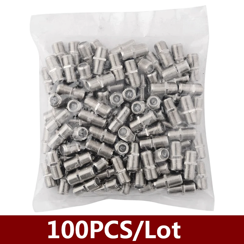 100 Teile/los F Typ Adapter Koppler F Buchse auf F Buchse Adapter RG6 RG59 Koax Koaxialkabel Anschluss Terminals für TV/Video