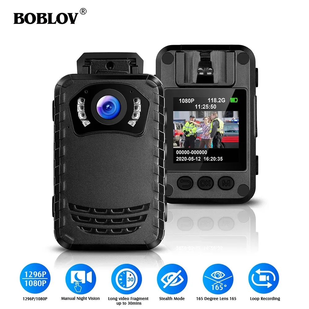 

BOBLOV N9 1296P Body Cam 256GB Recording Wearable Camera Video Recorder for Police Camera Security Night Vision Mini Camera