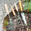 Crack Weeder Crevice Weeding Tool Stainless Steel Manual Weeder Beech Handle Lawn Yard Gardening Tool 3