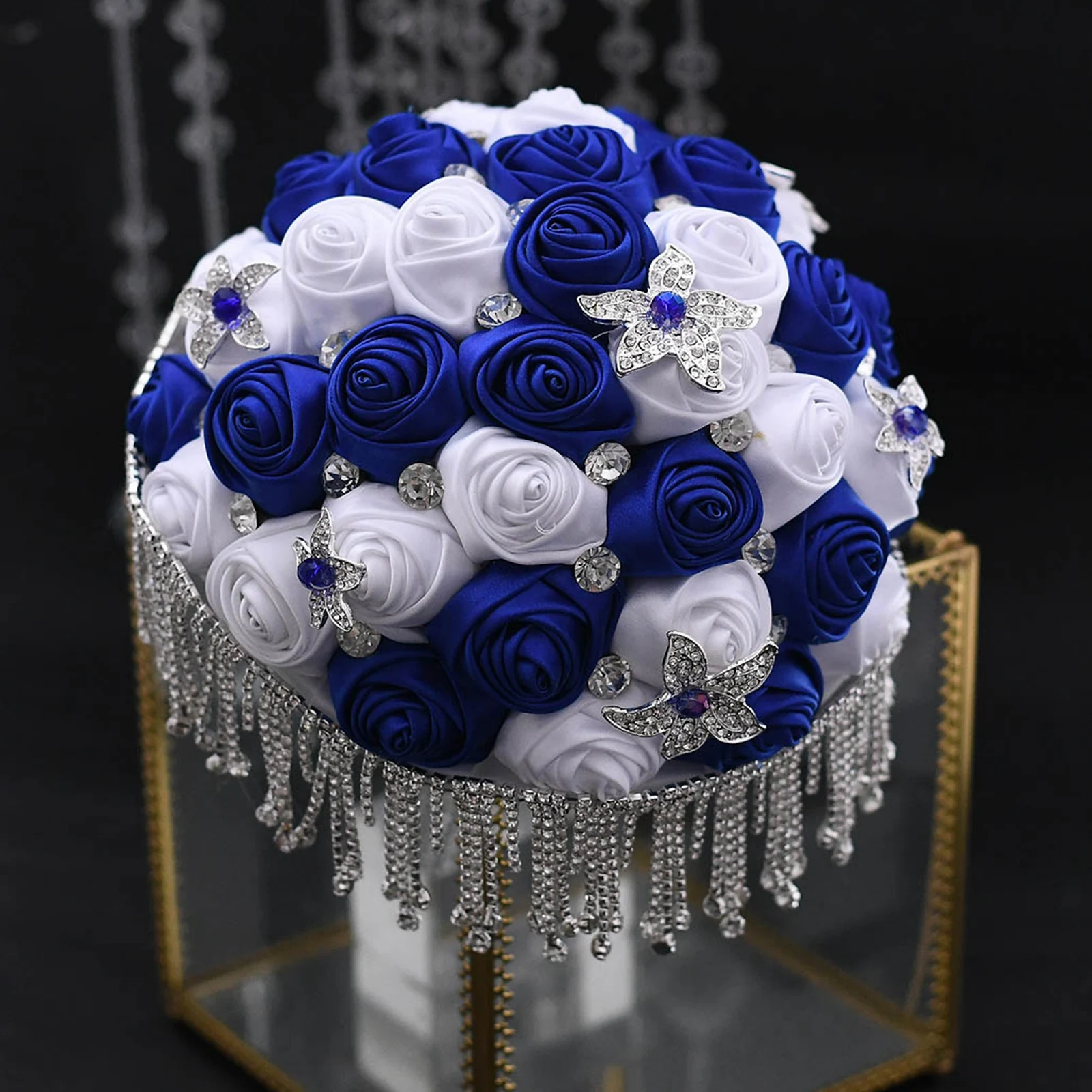 diy buque de casamento azul marinho flores 01
