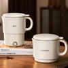 800ml Folded Electric Kettle Portable Cooking Pot Multicooker Travel Kettles TeaPot Heating Cup 304 Stainless Steel Slow Cooker 1