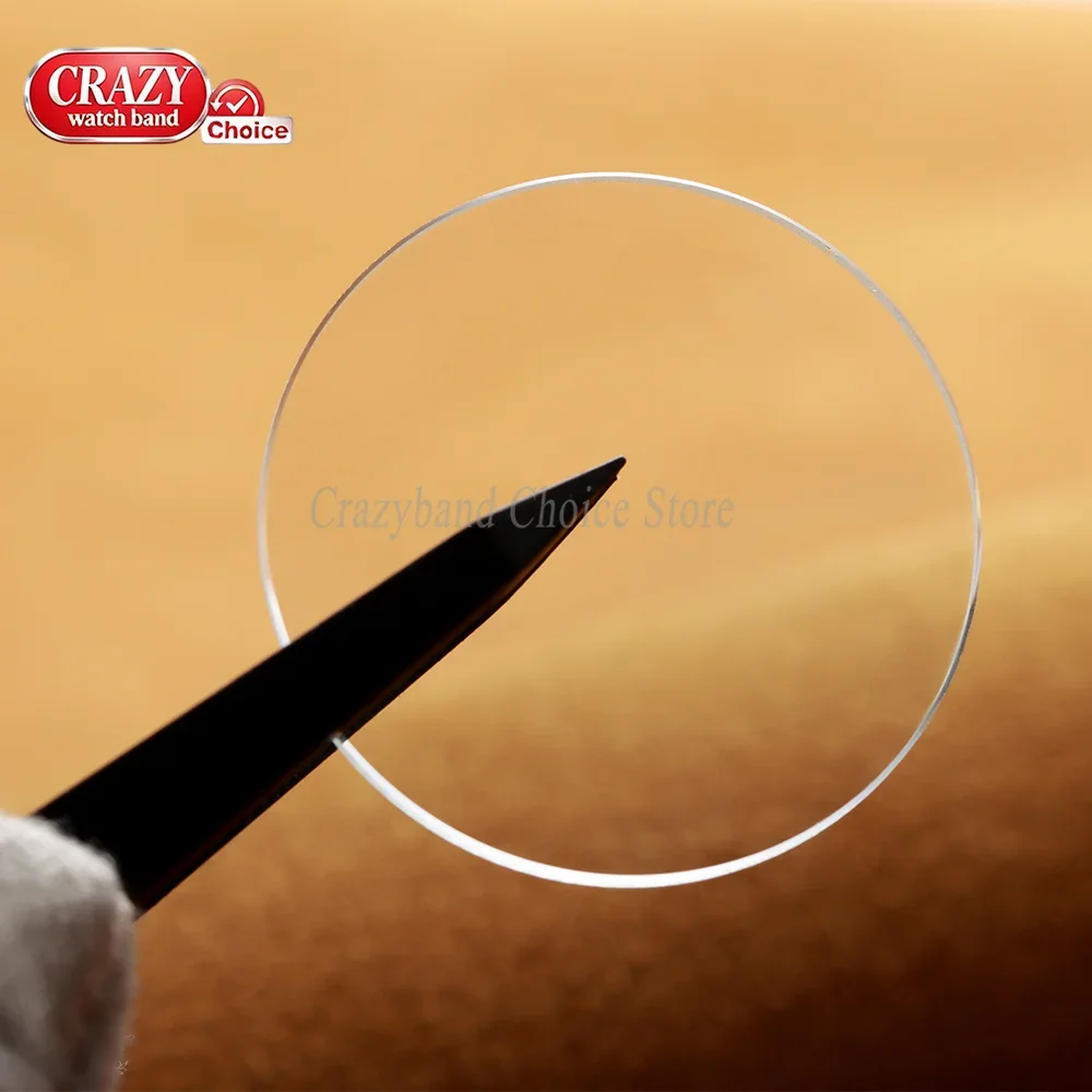 Flat Transparent Crystal Watch Glass Replacement - Various Thickness & Diameter Options