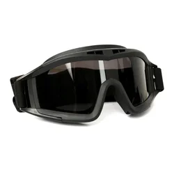 Enhanced Tactical Goggles with Windproof and Sand Control Features - 3 Replaceable Lens Colors (Gray Lens Black)