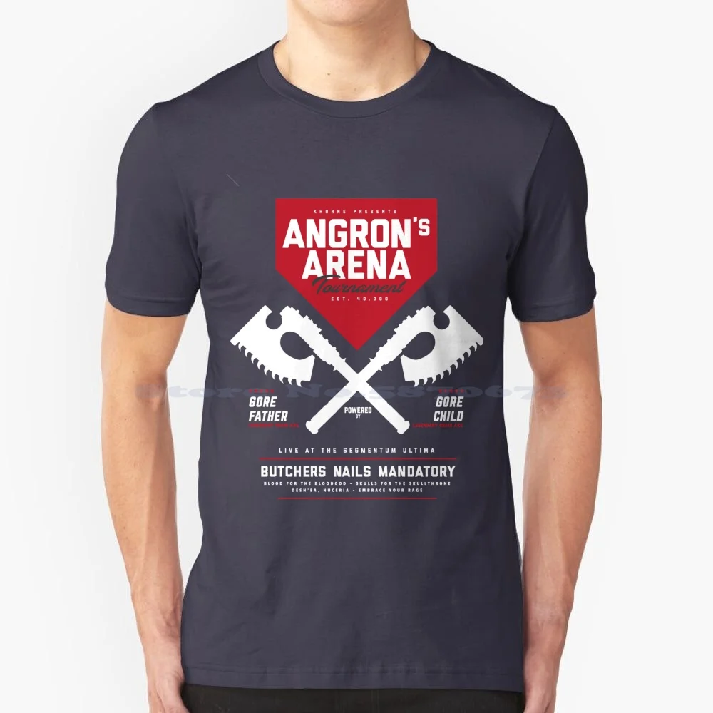 Angron-Tournament (Bianco) T Shirt 100% Cotone Tee Angron Vulkan Primarch Ferrus Khorne Chaos Tournament Bloodthirster World