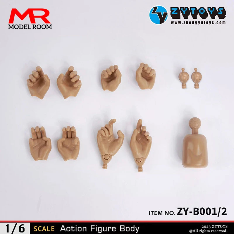 ZYTOYS ZY-B001 B002 B003 B004 1/6 Männlicher Weizen-Schwarzer Gelenkkörper 25,5 cm Männlicher Soldat Schmale breite Schulter Flexible Actionfigur – Detail 15