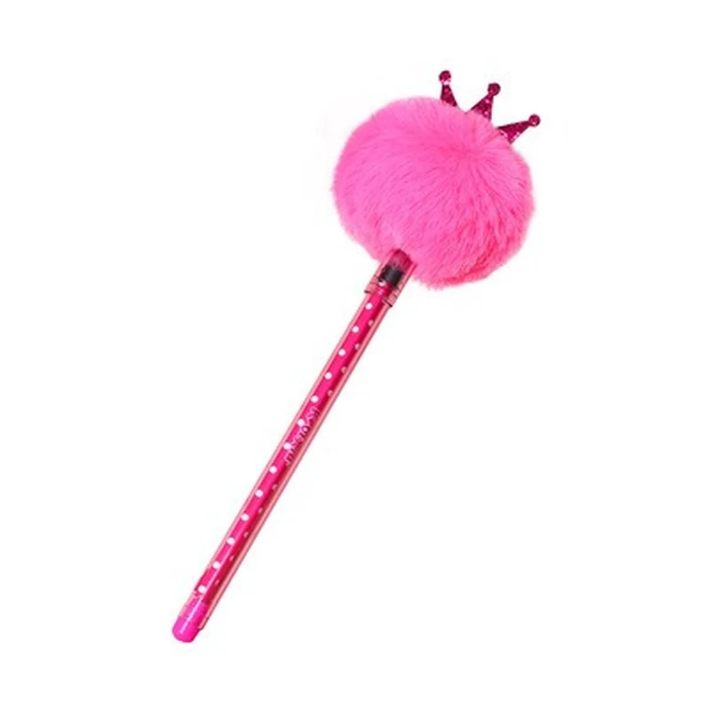 1PCS Creative Stationery Lovely Fur Plush Hair Ball Neutral Pen 0.5MM Black Water Signature Fluffy Creative Gel Pen Writing Tool
