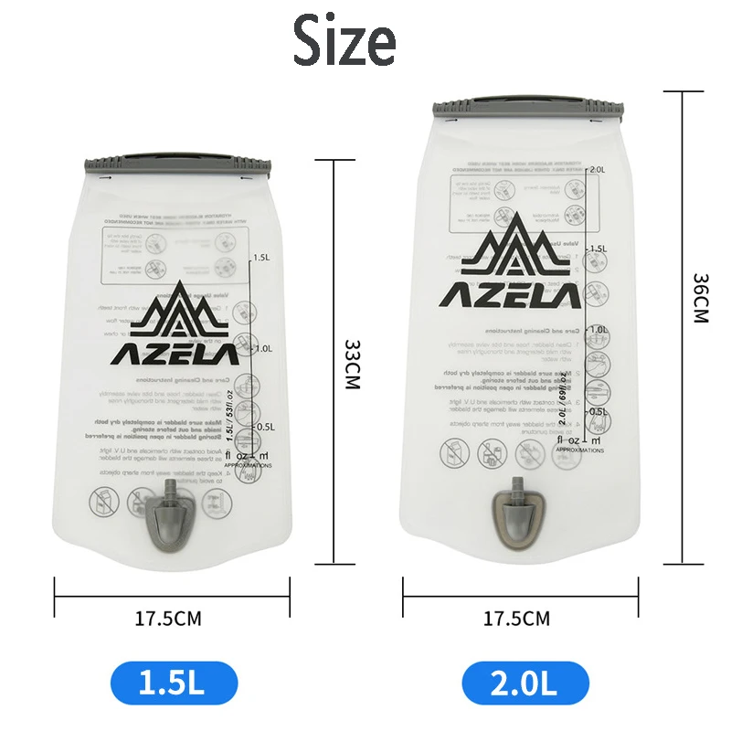 1.5L 2L Outdoor Running Sports PEVA Water Bottle Mountain Biking Water Bladder Soft Water Bottle Water Bladder Bag Soft Flask 3