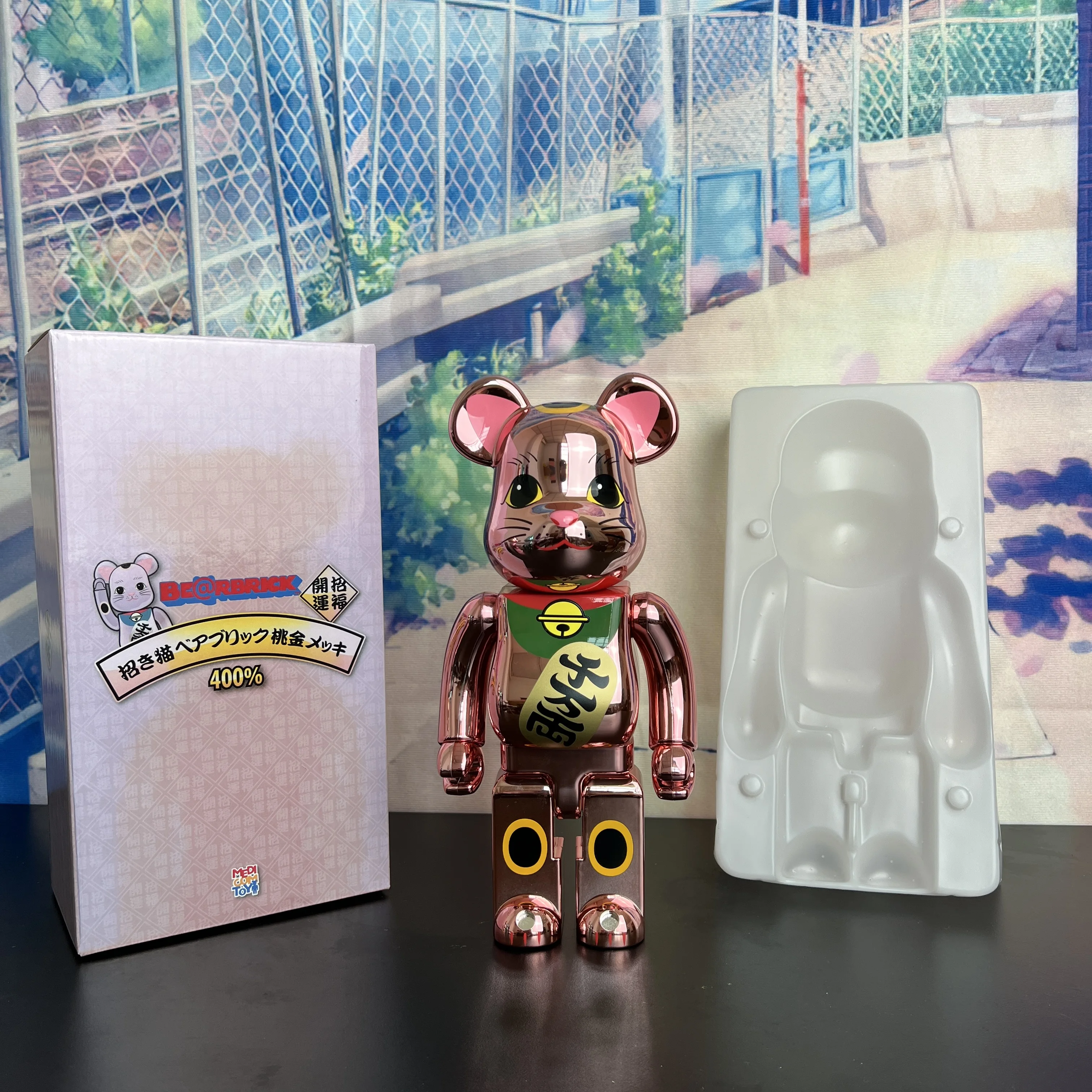 

Bearbrick 400% 28cm Be@rbrick electroplating pink tens of millions taels of bearbriks collection toy doll gift figure