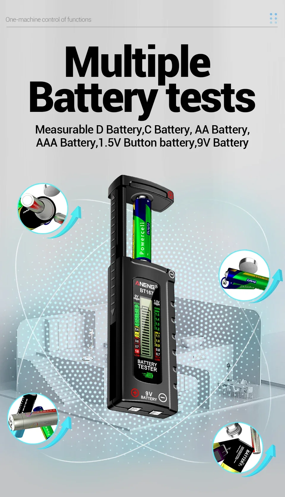 ANENG BT167 Batteriestand-Detektor, multifunktional, schnell messen Sie den Batteriestand, ABS-Kunststoff, präzise Messungen, Tester-Werkzeuge – Detail 5