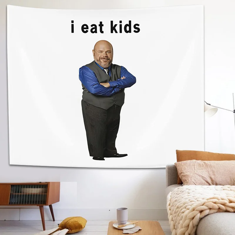 Funny Tapestry I Eat Kids Man Wear Suit Wall Hanging Backdrop Party Decorations for College Dorm Bedroom Art party decorations,tapestry decorations