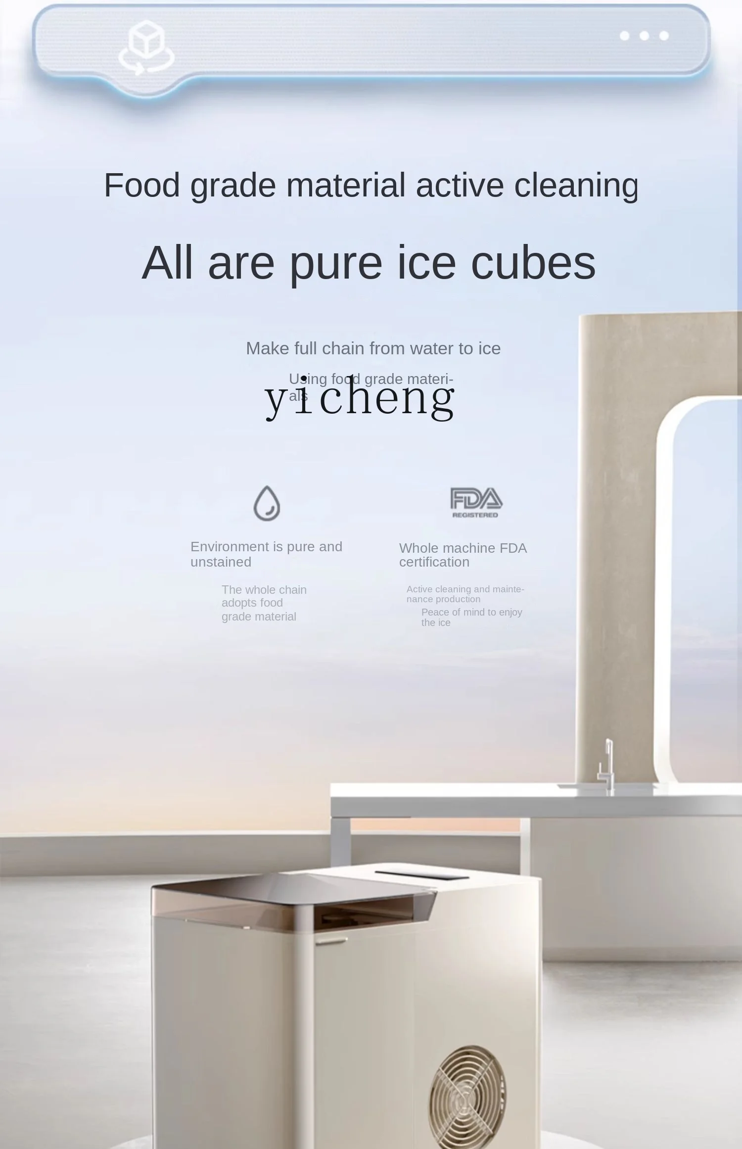Tqh Ice Maker Small Mini Home Use and Commercial Use 14kg Dormitory Students Intelligent Automatic Ice Cube Maker